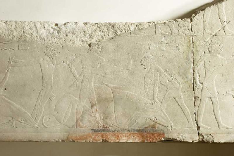 Relief aus dem Totentempel des Königs Sahure (mittlerer Teil) von Ägyptisch