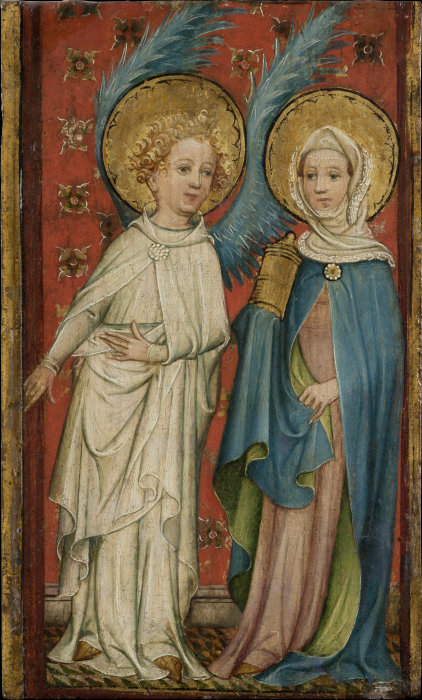 Der Engel und Maria Magdalena am Grabe von Älterer Meister der Aachener Schranktüren