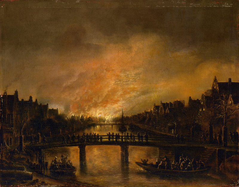Blaze in Amsterdam von Aert van der d.Ä Neer