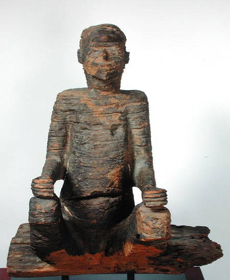 Statue of a seated man, Mbembe, Nigeria von African