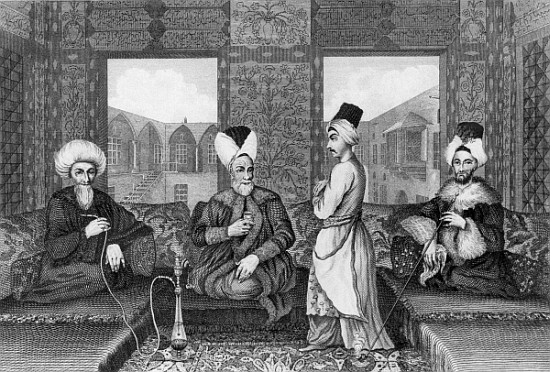 Ottoman Dignitaries, originally from ''Voyage to Mount Libanus'' Dandini, c.1680, illustrated in ''G von (after) English School