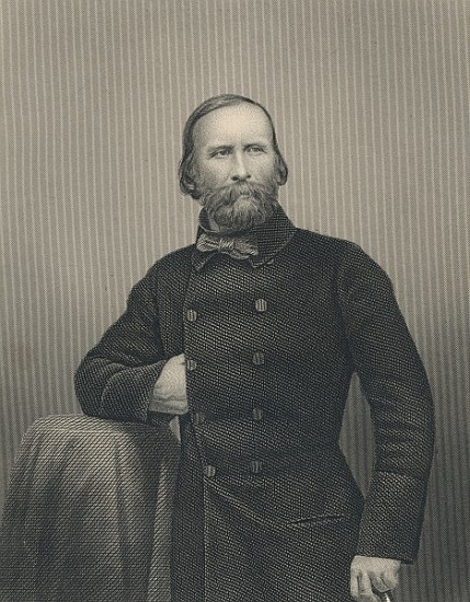 Giuseppe Garibaldi; engraved by D.J Pound von (after) Italian Photographer