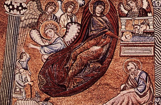 Reproduction of the mosaic of the Nativity in the Baptistery, Florence von (after) Italian School