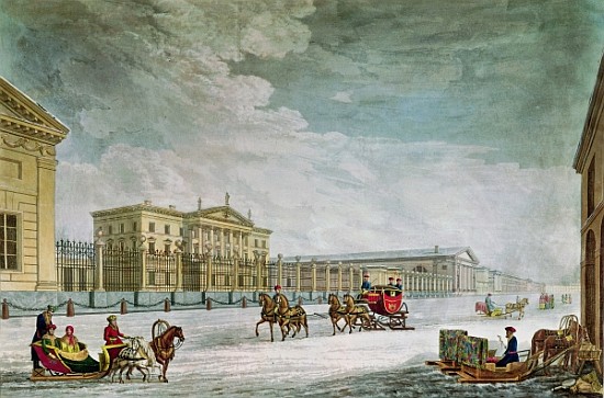 View of the Imperial Bank and the Shops at St. Petersburg (see also 87474) von (after) Mornay