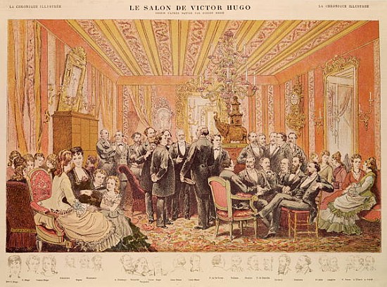 The Salon of Victor Hugo (1802-85) 21 rue de Clichy, illustration from ''La Chronique Illustree'' von (after) Adrien Emmanuel Marie