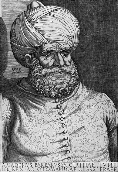 Barbarossa (Khayr ad-Din) (d.1546) 1535 von (after) Agostino (Agostino Veneziano) Musi