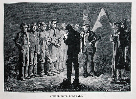 Confederate Roll-call; engraved by Ernst Heinemann (1848-1912), illustration from ''Battles and Lead von (after) Allen Carter Redwood