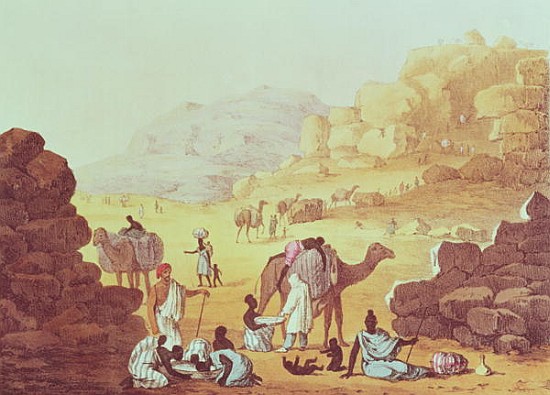 A Slave Caravan, plate from ''A Narrative of Travels in Northern Africa'' von (after) Captain George Francis Lyon