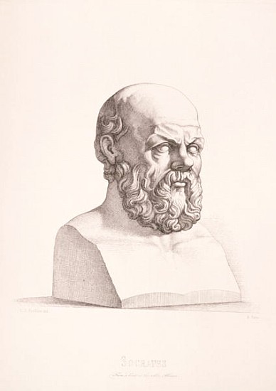 Portrait of Socrates (c.470-399 BC) ; engraved by B.Barloccini, 1849 von (after) C.C Perkins