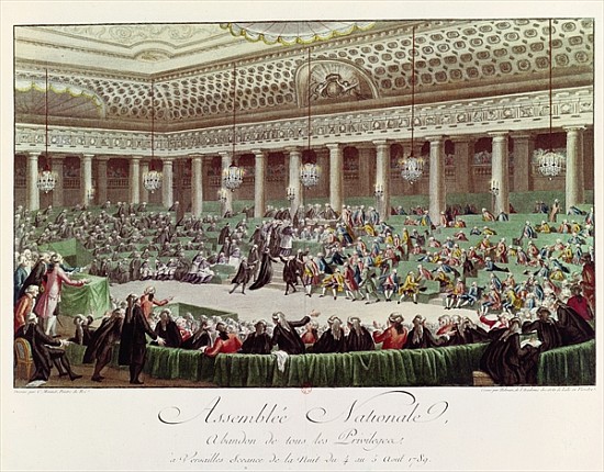 The National Assembly Renounces all Privileges, 4th August 1789; engraved by Helman (1743-1809)(see  von (after) Charles Monnet