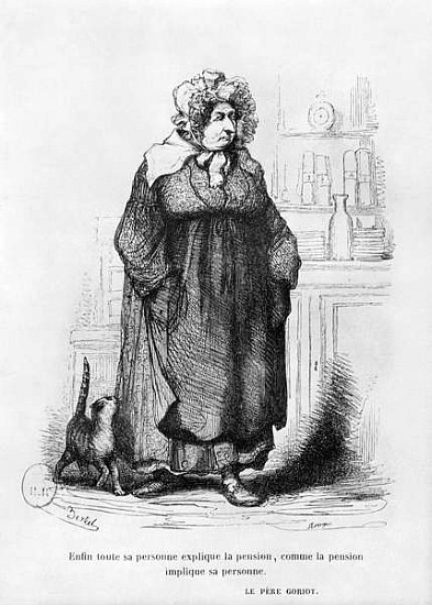 Madame Vauquer, illustration from ''Le Pere Goriot'' Honore de Balzac (1799-1850) von (after) Charles Albert d'Arnoux Bertall