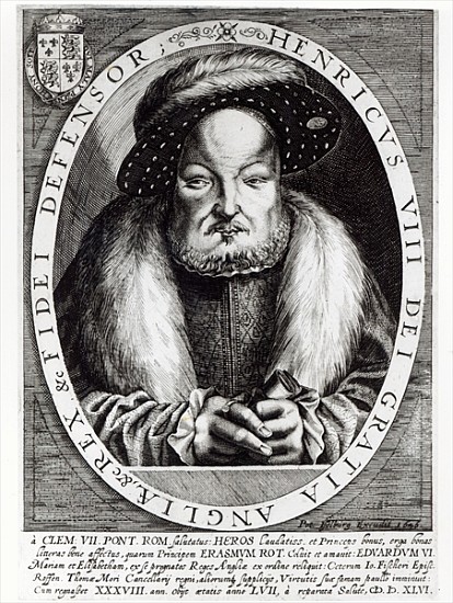 Portrait of Henry VIII; engraved by Peter Isselburg von (after) Cornelis Massys
