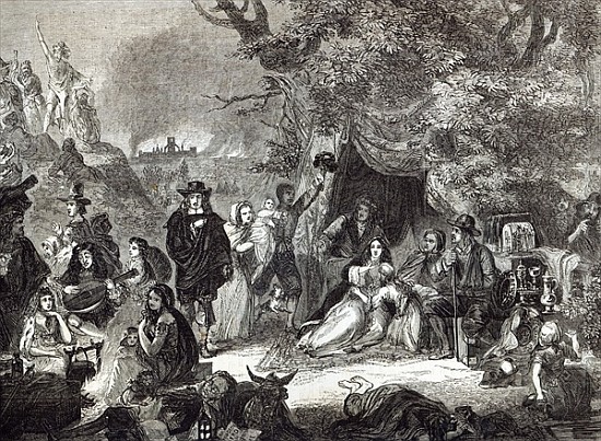 Highgate Fields during the Great Fire of London in 1666 von (after) Edward Matthew Ward