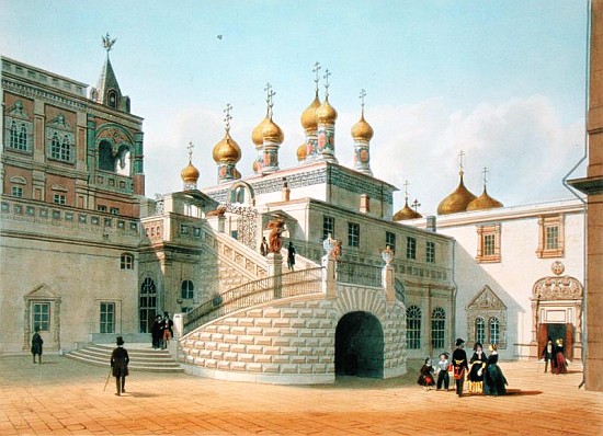 View of the Boyar Palace in the Moscow Kremlin, printed Lemercier, Paris, 1840s von (after) Felix Benoist