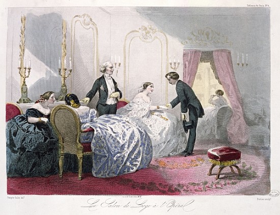 Le Salon de loge a l''Opera (sans doute salle Le Peletier), from ''Journal les Modes Parisiennes'',  von (after) Francois Claudius Compte-Calix