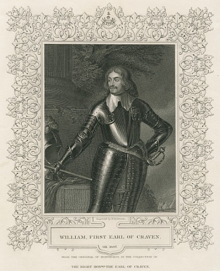William Craven, 1st Earl of Craven, from ''Lodge''s British Portraits'' von (after) Gerrit van Honthorst