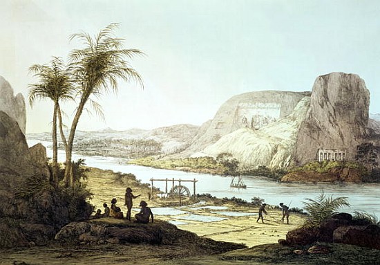 View of the Temples at Abu Simbel, Nubia; engraved by Augustine Aglio (1777-1857) von (after) Giovanni Battista Belzoni