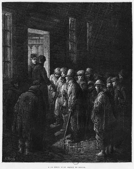 A house of refuge, illustration from ''Londres'' Louis Enault (1824-1900) 1876; engraved by by Paul  von (after) Gustave Dore