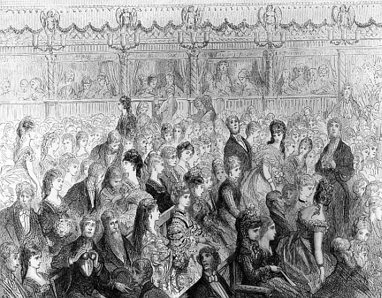 The Stalls, Covent Garden Opera, from ''London, a Pilgrimage'', written by William Blanchard Jerrold von (after) Gustave Dore