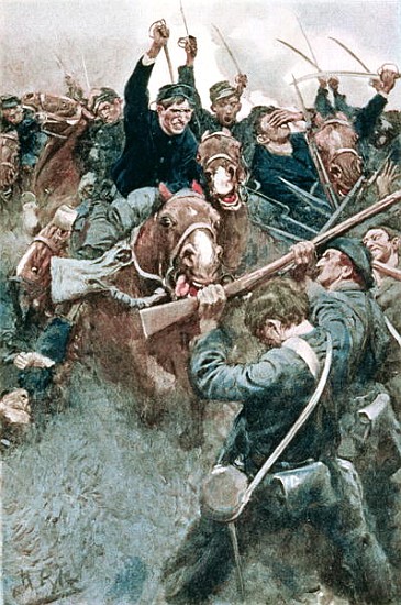 Jackson''s Brigade Standing Like a Stone Wall before the Federal Onslaught at Bull Run, illustration von (after) Howard Pyle