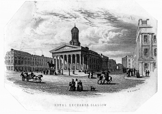 The Royal Exchange, Glasgow; engraved by William Home Lizars von (after) James Stewart