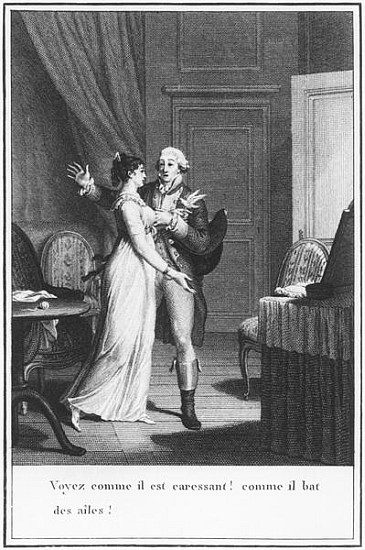Illustration from ''The Sorrows of Werther'' Johann Wolfgang Goethe (1749-1832) ; engraved by Jean B von (after) Jean Michel the Younger Moreau