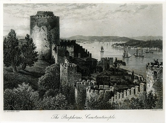 The Bosphorus, Constantinople; engraved by J. Godfrey von (after) John Douglas Woodward