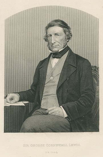 Sir George Cornewall Lewis; engraved by D.J. Pound from a photograph, from ''The Drawing-Room of Emi von (after) John Jabez Edwin Paisley Mayall