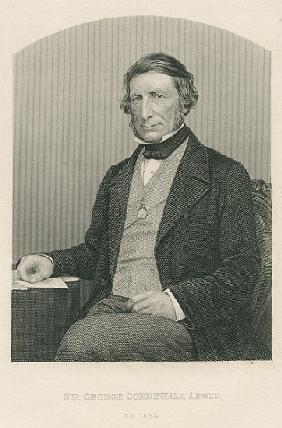 Sir George Cornewall Lewis; engraved by D.J. Pound from a photograph, from ''The Drawing-Room of Emi