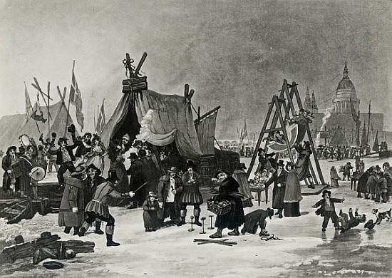 The Fair on the Thames, February 4th 1814, engraving by Reeve von (after) Luke Clennell
