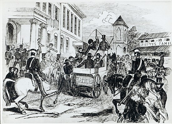 Arrival of the Government Conveyance at the Colonial Treasury, Sydney, on 21st August 1851, from ''T von (after) Marshall Claxton