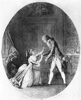 Valmont seducing Madame de Tourvel, illustration from ''Les Liaisons Dangereuses'' Pierre Choderlos 