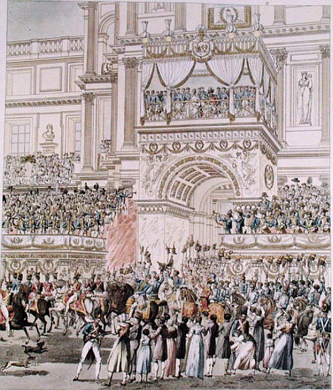 The Emperor and the Empress Receiving the Homage of the French Troops from the Balcony of the Tuiler von (after) Pierre Francois Leonard Fontaine
