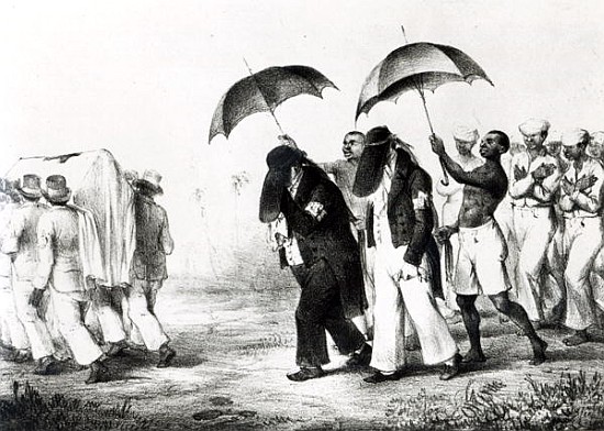 Funeral Procession, from ''Voyage a Surinam'', von (after) Pierre J. Benoit