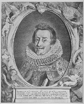 Ferdinand II, Holy Roman Emperor; engraved by Pieter van Sompel