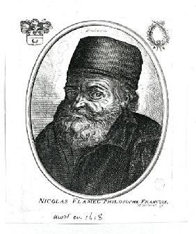 Nicolas Flamel (c.1330-1418) ; engraved by Balthazar Moncornet (c.1600-68)