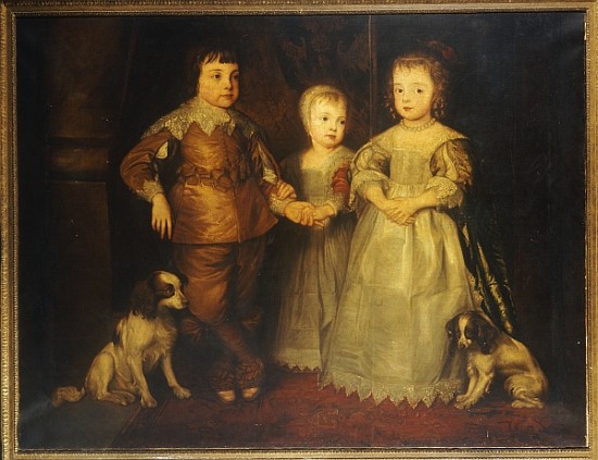 Group portrait of the children of King Charles I, full length von (after) Sir Anthony van Dyck