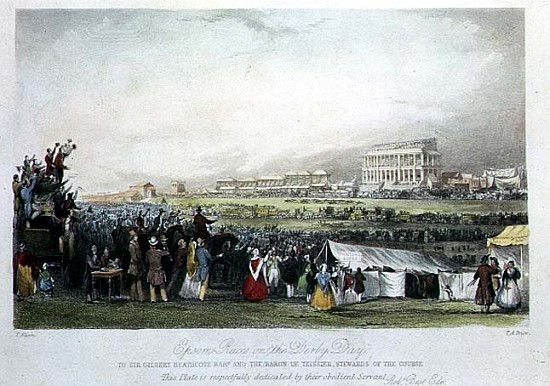 Epsom Races on Derby Day, 1841, von (after) Thomas Allom