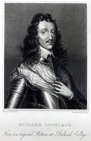Richard Lovelace, drawn by W. Green and ; engraved by Charles Pye von (after) William Dobson