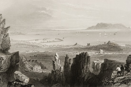 Dublin Bay from Kingstown Quarries, from ''Scenery and Antiquities of Ireland'' von (after) William Henry Bartlett
