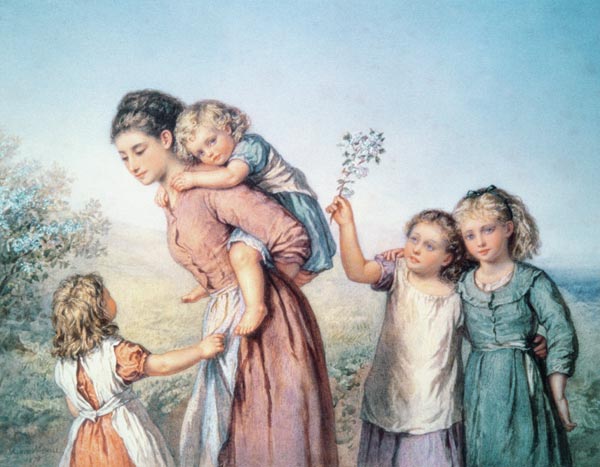 A Mother with her Children von Agnes Nicholl