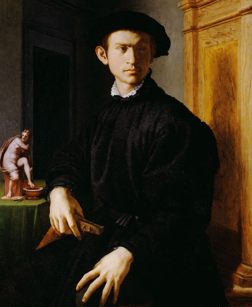Bildnis eines jungen Mannes mit Laute. von Agnolo Bronzino