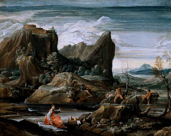 Landscape with Bathers von Agostino Carracci
