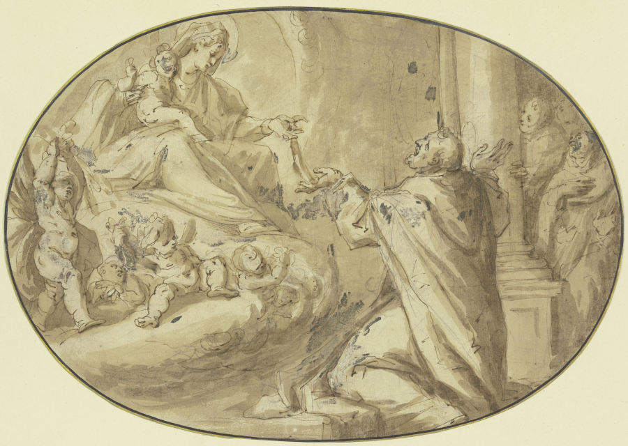 Maria übergibt dem Apostel Thomas ihren Gürtel von Agostino Carracci