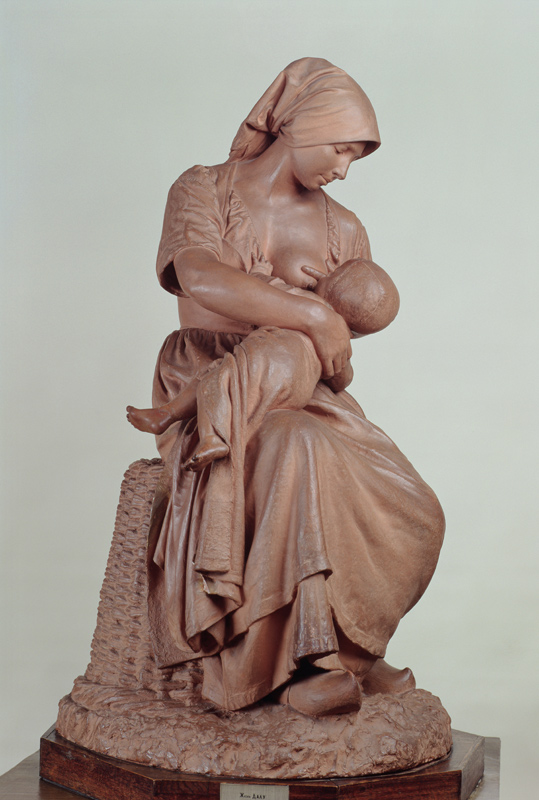Peasant Woman Nursing an Infant von Aime Jules Dalou