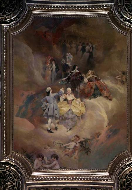 Dance through the Ages from the ceiling of the ballroom (mural) von Aimé Nicolas Morot