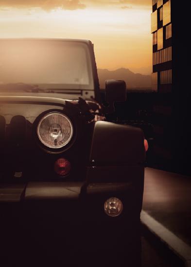 Jeep-Sonnenaufgang