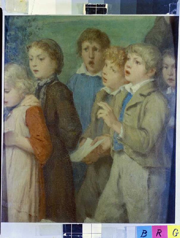 Singende Kinder. von Albert Anker
