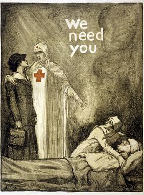 Red Cross Recruitment Poster, We Need You, pub. 1918