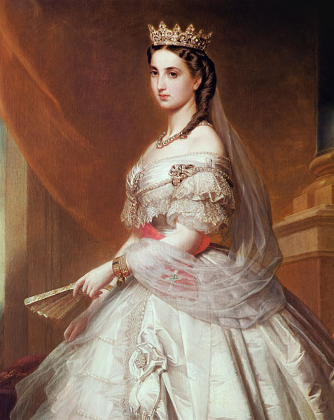 Portrait of Charlotte of Saxe-Cobourg-Gotha (1840-1927) Princess of Belgium and Empress of Mexico von Albert Graefle